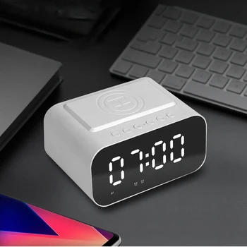 KKmoon Sound Box Настолни часовници радио БТ високоговорител led цифров часовник Мултифункционален Безжично зарядно устройство alarm clock Домашен офис