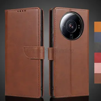 Кожен калъф-портфейл с панти капак за Xiaomi 12s Ultra/Mi 12sU, чанти и калъфи за телефони от изкуствена кожа, защитно кобур за носене