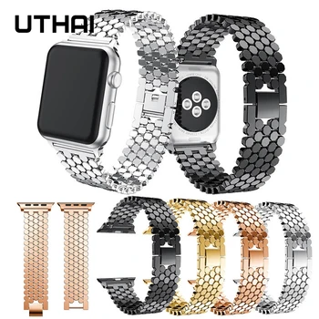 Каишка UTAHI P79 за Apple Watch Серия 3/2/1 38 мм 42 мм, висок Клас Взаимозаменяеми каишка от неръждаема Стомана за iwatch series 4 5 40 мм