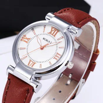Гореща Разпродажба, модерни Ежедневни дамски часовник с кожена каишка, аналогов кварцов часовник за дами и Момичета, най-Добрите подаръци Montre Femme Reloj Mujer