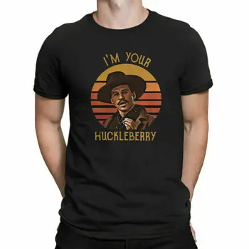 Док Холидей Tombstone I ' M Your Реколта Huckleberry мъжки памучен черна тениска