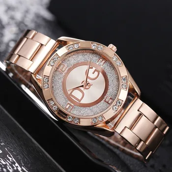 Луксозни маркови дамски часовници, модни дамски кварцов часовник от неръждаема стомана с кристали, дамски ръчни часовници Reloj Mujer