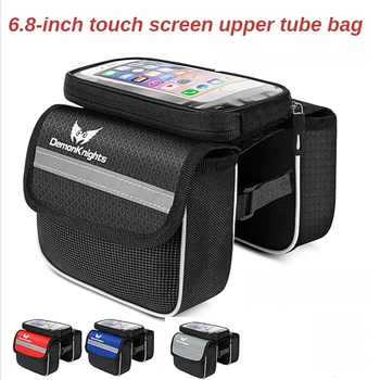 Чанти със сензорен екран с диагонал от 6,8 инча, чанта за цикъл на тръбата, велосипеди волана, чанта за мобилен телефон, калъф, стойка За велосипедни Аксесоари