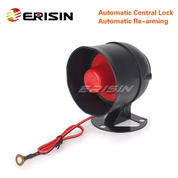 Erisin ES185 Универсална автомобилна аларма + Сирени + Комплект Дистанционно Централно Заключване + Сензор за удар