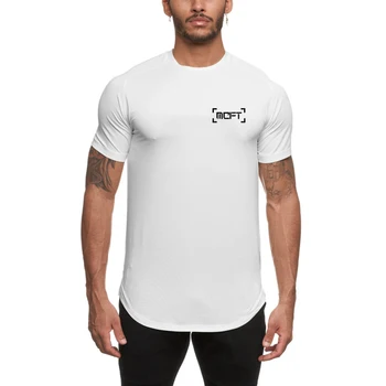 Мъжки ежедневни модна тениска с писмото принтом за мускулите, тениски за занимания с бодибилдинг, джогинг, фитнес, мрежести бързо съхнещи тениски с кръгло деколте