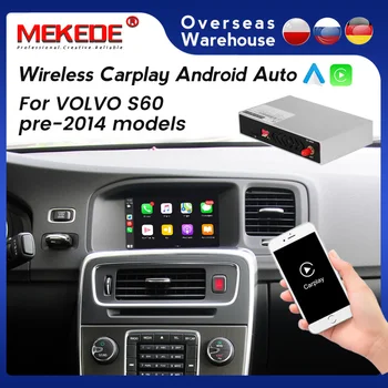 Новост!Android Auto Decoder Box Безжична Apple CarPlay за VOLVO S60 2014 до 2014 модул видеоинтерфейса Огледалната връзка щепсела и да играе.