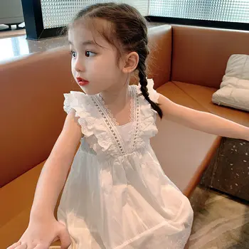 Летни детски рокли за момичета, детски дрехи, детски бели рокли принцеса