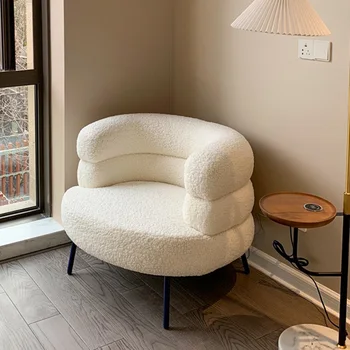 Диван за магазин за дрехи от кашмир MOMO Nordic Lamb Прост Модерен диван за салон за красота от плат в малък апартамент
