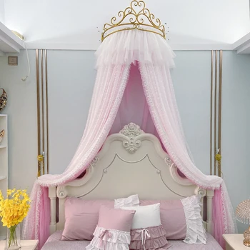 Короната на принцеса mosquito net Дворцовата Завеса за легла Декор на Детска Стая за Момичета в Нощна Прежди Романтични Палатки Принцеса Балдахин