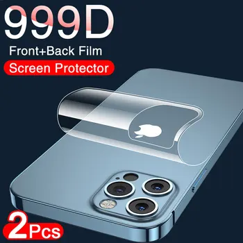 Предната и Задната Филм Full Cover Screen Protector За iPhone 15 14 13 12 11 Pro Max Мека Гидрогелевая Филм iPhone X XR XS Max 14 15 Plus