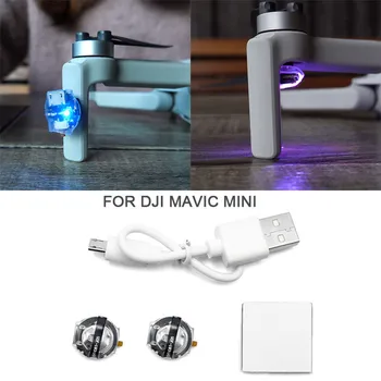 Акумулаторна 2 елемента мини led сигнална лампа за нощно летене, навигационни светлини, цветни флаш за DJI Mavic Mini Drone, резервни части