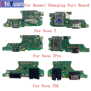 Оригинален конектор за USB порт за зареждане, резервни части за таксите, гъвкав кабел за Huawei Nova 7 7Pro 7SE, зарядно устройство ще захранване на заплащане с устройство за четене на сим-карти