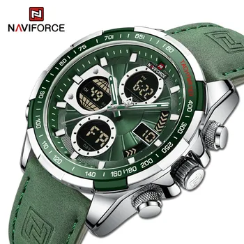 Модерни военни часовници NAVIFORCE за мъже, луксозни и оригинални спортни часовници с хронограф, водоустойчив кварцов часовник, цифров часовник
