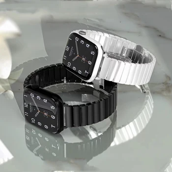 Correa за apple watch 44 мм 40 мм и каишка iwatch SE 6 5 4 3 42 мм, 38 мм и луксозни керамични въжета за apple watch se band Лесно могат да се настройват