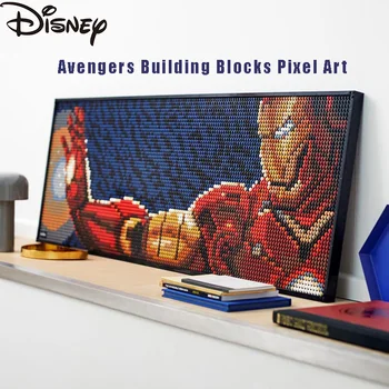 Градивните елементи на Железния Човек Пикселни графики Украсяване на Отмъстителите, Може да се използва като играчка за сглобяване на мебели блокове за деца и възрастни