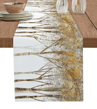 Абстрактно изкуство Лесовъдство настолна пътека От памук и лен декорация за Сватбена вечеря Флаг за Украса на масата от Чаено на масата за ваканционен Дом