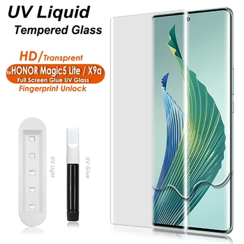 Защитно фолио за екрана Huawei HONOR Magic 5 Lite, UV лепило върху целия екран, закалено стъкло за Честта X9a 5G Screenguard Film