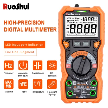 RuoShui 890F Цифров мултицет NCV 6000, м среднеквадратичного стойности, професионален Тестер за честотата на повърхността, напрежение и температура