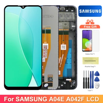 Подмяна на екрана за Samsung Galaxy A04e LCD дисплей Сензорен екран с рамка при събирането за Samsung Galaxy A04e A042F A042F/DS