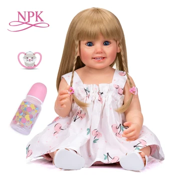 NPK 55 см, силиконова кукла за най-малките с Камми и лице на популярната кукла, ръчно рисувани, меки на пипане водоустойчива играчка за момичета
