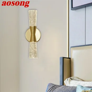 Стенен лампа AOSONG Crystal, стенни лампи, led лампа, съвременни алуминиеви стенни лампи на 220 и 110 В спалнята, дневната, офиса, хотела