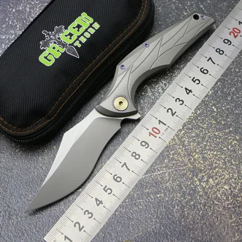 Зелен Трън Оригинален Сгъваем Нож Yanyue M390 С Нож TC4 Титановая 3D Дръжка За нощуване На Открито, Джобни Плодови EDC инструменти