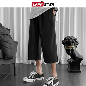 LAPPSTER Провиснал Скъсяване на Панталони 2023 Летни Мъжки Корейски Модни Улични Панталони За Джогинг Ежедневни Широки Спортни Панталони плюс размер