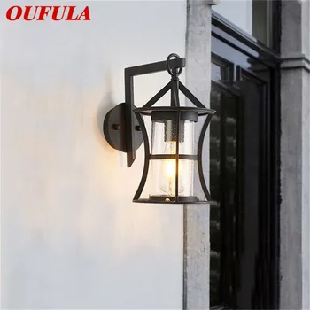 OUFULA Открит класически стенен лампа led лампа Водоустойчива IP65 халба бира за украса на къщи, вили