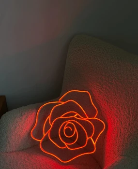 Розова неонова реклама с захранван от USB за вашия интериор, стаи, цветен led неонова лампа с регулируема яркост нощно осветление за декорация на дома магазин