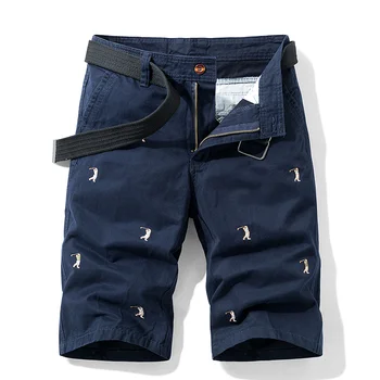 2023 Летни мъжки къси Панталони-карго от чист Памук, ежедневни градинска дрехи с джобове за момчета, по-големи Размери, мъжки дълги Бермуди с шарени Z148