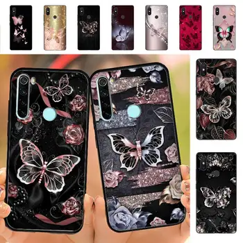Един красив Калъф за телефон с Розова пеперуда Redmi Note 8 7 9 4 6 pro max T X 5A 3 10 lite pro