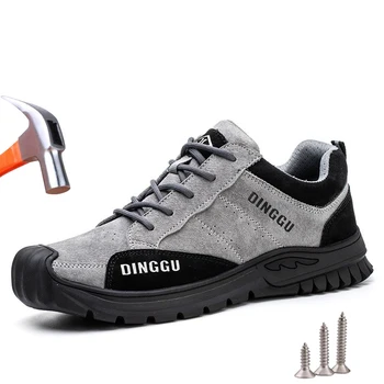 Мъжки защитни обувки, Работни обувки със защита от удар и пробождане, Дамски Неразрушаемая работна обувки, защитни ботуши със стоманени пръсти