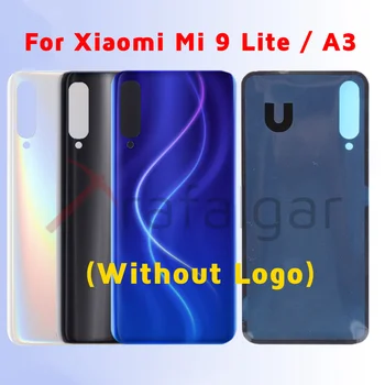 За Xiaomi Mi 9 Lite A3 Задния Капак на Отделението за батерията Стъклен Панел Делото Подмяна на Корпуса + Залепваща Стикер M1906F9SI M1906F9SH