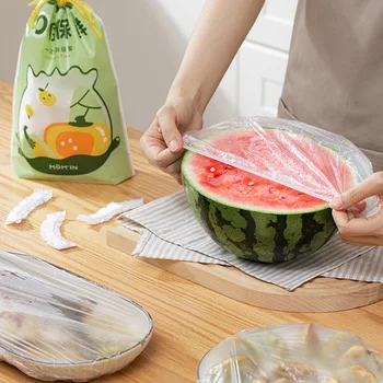 Еднократна Храни се капак, найлоновата торбичка за опаковане на Факс, Чанта за съхранение на хранителни плодове и зеленчуци, еластична пластмасова торбичка за запазване на свежестта в кухнята