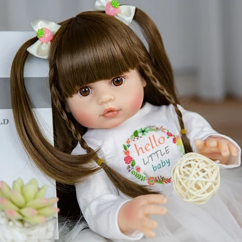 48 см, Силиконова кукла Bebe за Цялото Тяло, Възстановената Момиче, Кукла рокля, приятен новородено Дете
