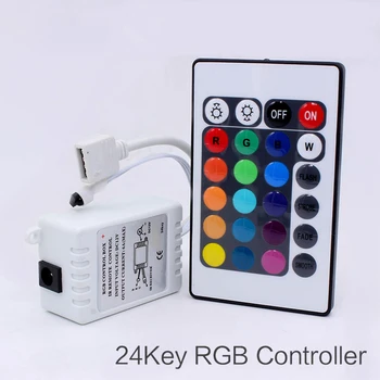 24 Клавишите LED RGB Контролер Аксесоари за дома, осветление DC12V IR дистанционно управление за SMD 3528 SMD 5050 RGB LED Strip Light Controller