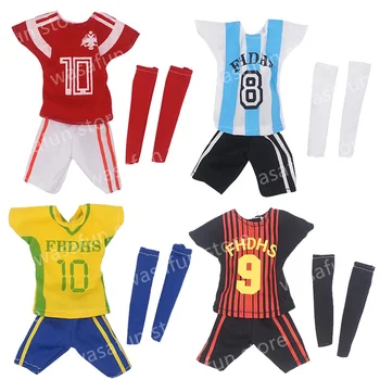 Кукла Костюм-елф, Коледни аксесоари за елфи, Комплект футболна спортни облекла + Чорапи