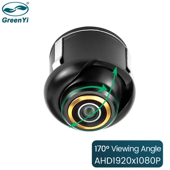 GreenYi 170 ° AHD 1080P CBVS 720P Черна Автомобилна Камера за обратно виждане С Метален Корпус, Автомобилна Камера за обратно виждане 