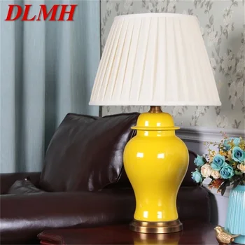 Керамична настолна лампа DLMH от Месинг Модерна Луксозна Настолна Лампа LED за Дома, Прикроватной нощни шкафчета, Спални