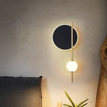 Скандинавски led монтиран на стената лампа модерен минималистичен малка странична лампа за спални, фонова стена, творческа личност, лампа за преминаване по стълбите в хотела