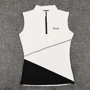 Нова лятна облекло за голф, женска тениска, лятна модни спортни облекла за голф, ризи без ръкави, еластична, тънка риза с къси ръкави за дами