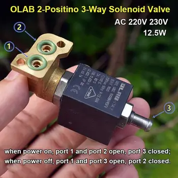 Италия OLAB 9000BH/K5FV AC 230, 2-Позиция 3-управление на електрически електромагнитен вентил от месинг за кафе машини, парна вода