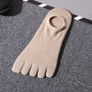Мъжки чорапи с пет пръста, летни памучни чорапи с пет пръста, с нисък покрив и къса тръба