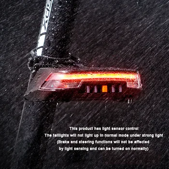 Нова Задна Светлина Smart Waterproof USB Акумулаторна МТБ Аксесоари За Велосипеди Стоп Сигнал От Сензора за Дистанционно Управление на Волана Фенер