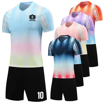Мъжки Лична футболна Тренировочная Риза с Къс ръкав и къси Панталони Комплект униформи от полиэстеровой тъкан