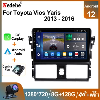 2din Android 12 Радиото в автомобила Carplay За TOYOTA VIOS YARIS 2013 2014 2015 2016 Мултимедиен Плейър Стерео Главното Устройство GPS Навигация 4G