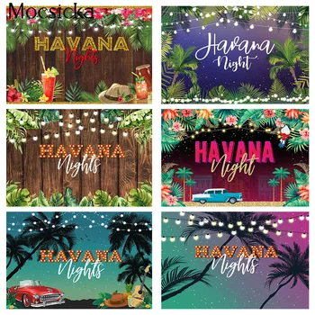 Гаванские нощувки, Тропически Хавай, Зелени листа, на фона на Алоха, декорация за партита, лятна снимка с образа на тортата
