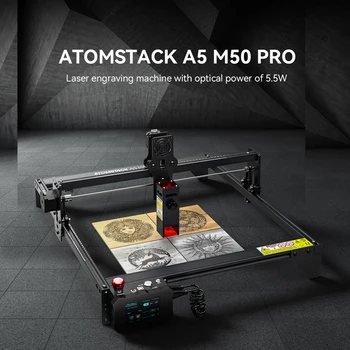 ATOMSTACK A5 M50 PRO Машина за Лазерно Гравиране с CNC, 410x400 мм, Зона за Гравиране С Фиксиран Фокус, Ультратонкая Лазерна Защита на Очите