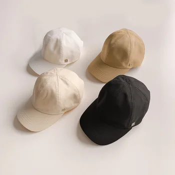Дамски шапки 2023, нова проста бейзболна шапка от смесени-памук, однотонная ежедневна мода шапка, 4 цвята в наличност