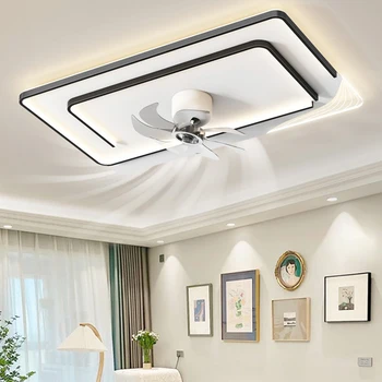 Модерни плафониери сгъваем вентилатор на тавана за спални тавана вентилатор с led подсветка и управление на тавана лампа за осветление на хола